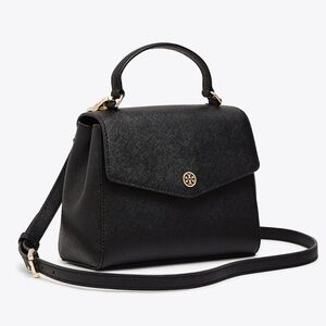 🚨FINAL PRICE🚨 Tory Burch Black/Navy Leather Robinson Top Handle Crossbody bag